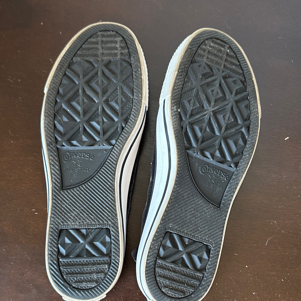 Converse Women’s Black and White Sneakers (velvet) - Picture 2 of 3